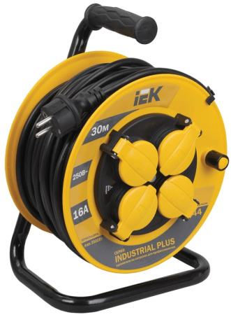 Катушка УК30 с т/з 4 места 2Р+PЕ/30метров 3х1,5мм2 IP44 "Industrial plus"