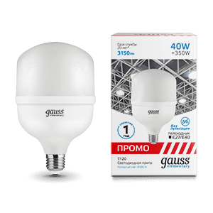 Лампа Gauss Elementary T120 40W 3150lm 6500K E27/E40 Promo LED 1/20