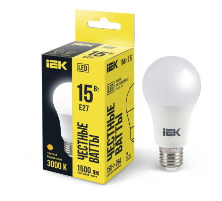 Лампа LED A60 груша 15Вт 230В 3000К E27 IEK
